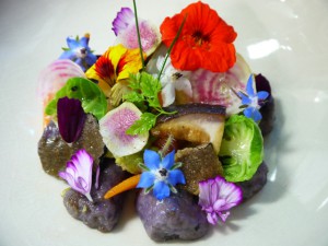 gnocchis de vitelotte-truffe noire